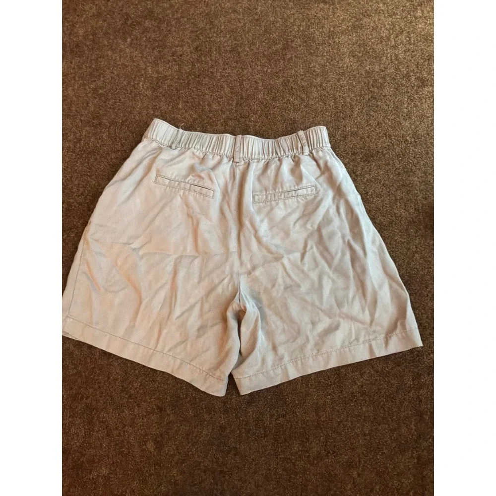 Coastal Womens LOFT The Emory Short 4 Tan Pleated High Rise Elastic Back Shorts